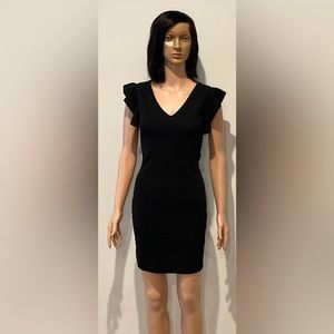 Black Mini Dress with Ruffle Sleeves